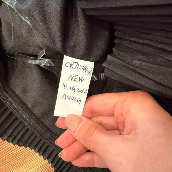 NWOT Mainstrip Black Formal Jumpsuit Accordion Pleated Flare Top Wide Leg - Picture 6 of 11